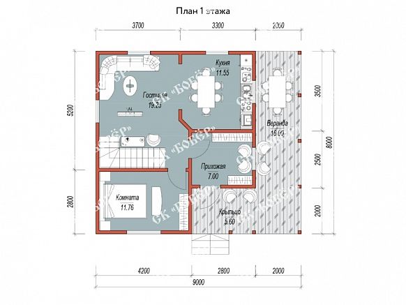Сруб из бруса 8х9. фото