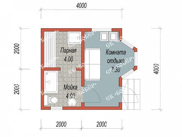 Сруб бани из бруса 4.7х4. фото